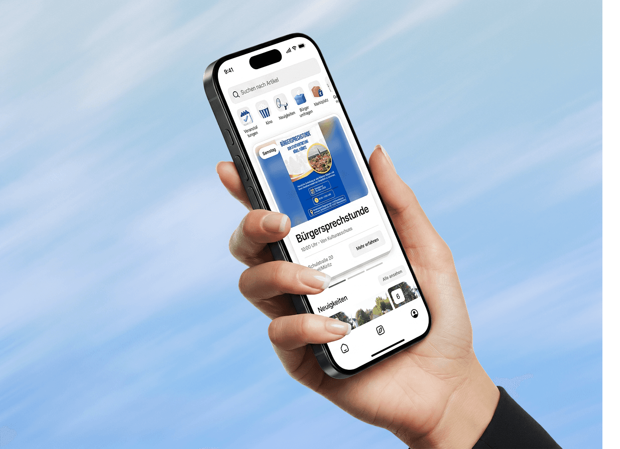 The citizen app in a resident's hand